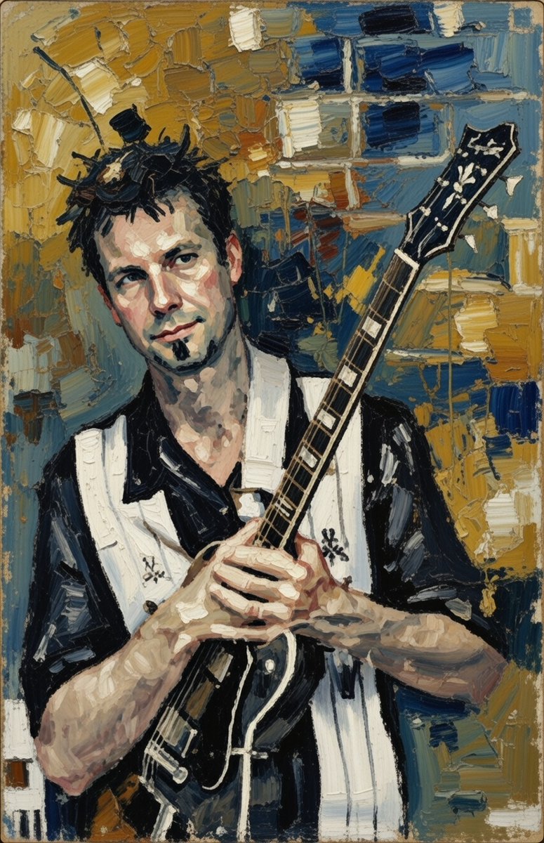A Grok AI stylized picture of me 23 years ago with my 78 <a href="/HagstromGuitars/">Hagstrom Guitars</a>  Swede. Loved that guitar.