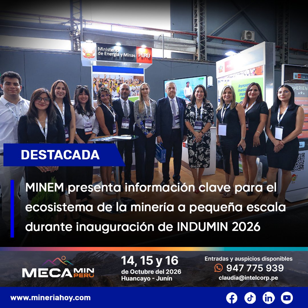 MineriaHoyPeru's tweet image. ⛏️ MINEM participó en INDUMIN 2026, espacio que reunió a actores del sector para analizar retos y oportunidades de la minería a pequeña escala en el Perú.
Leer más 👉 acortar.link/PtQZrw

#MineríaPeruana #FormalizaciónMinera #INDUMIN2026