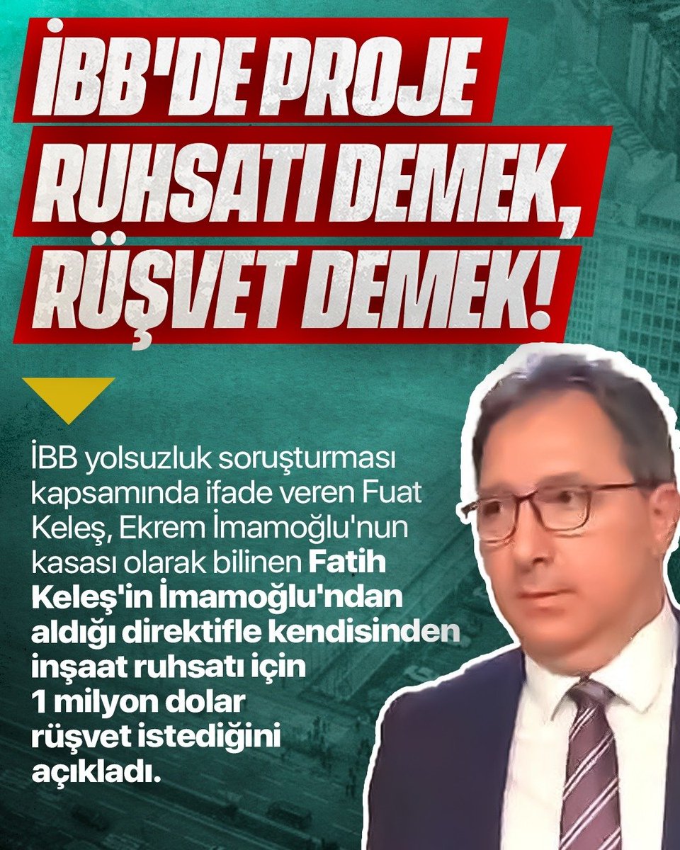 İBB'de proje ruhsatı demek, rüşvet demek!

Yüzyılın Yolsuzluğu soruşturması kapsamında ifade veren Fuat Keleş, Ekrem İmamoğlu'nun kasası olarak bilinen Fatih Keleş'in İmamoğlu'ndan aldığı direktifle kendisinden inşaat ruhsatı için 1 milyon dolar rüşvet istediğini açıkladı.