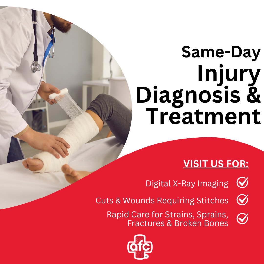 AFCwestorange's tweet photo. Minor injuries can happen anytime. From cuts and burns to sprains and strains, we provide fast treatment to help you heal. https://t.co/jb56g1NM0P