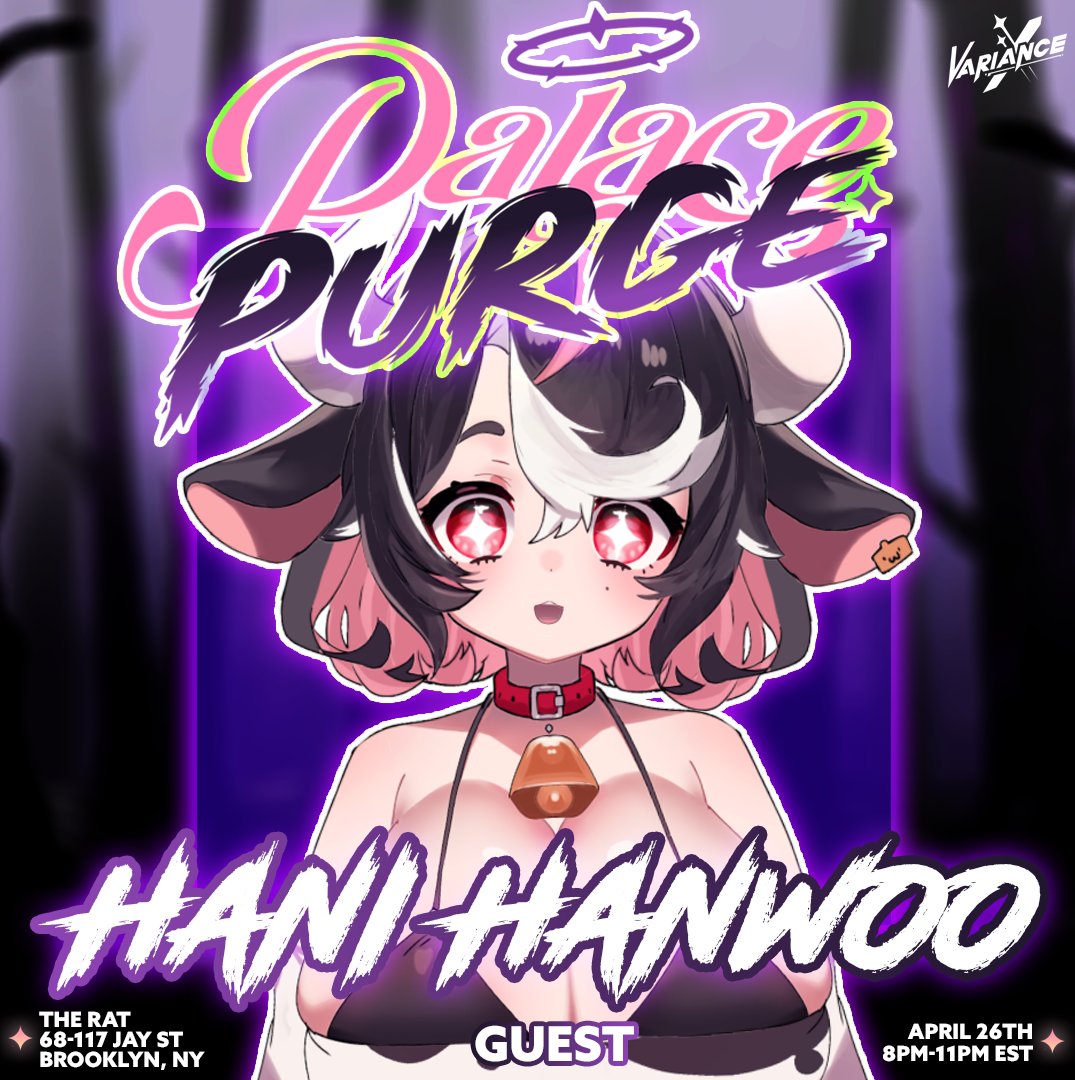 THE AVALUTION GROWS WITH <a href="/A5Hanwoo/">Hani Hanwoo🍔✨</a> JUMPING INTO THE FRAY!!
Join Hani and Ava at PALACE PURGE on April 26th in BROOKLYN, NEW YORK!
🗣Tickets on sale now on KoFi! ⤵️