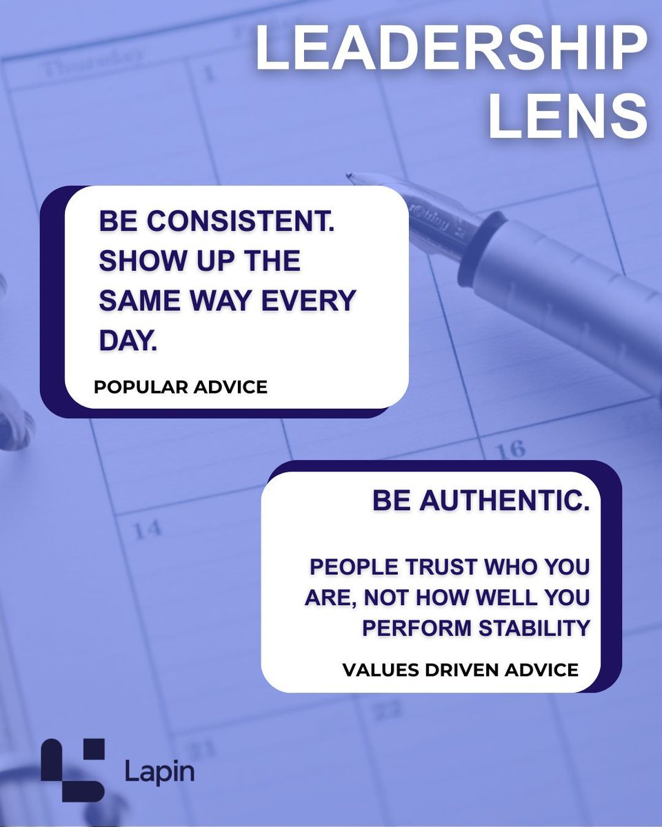 LapinIntl's tweet photo. Consistency is a strategy. Authenticity is a standard.

You can rehearse consistency. You can't rehearse who you are. The leaders people trust most aren't the ones who never waver; they're the ones who never pretend.

Which do you lead with? 

#LeadershipLens #LeadByGreatness https://t.co/gNPW5IVMsc