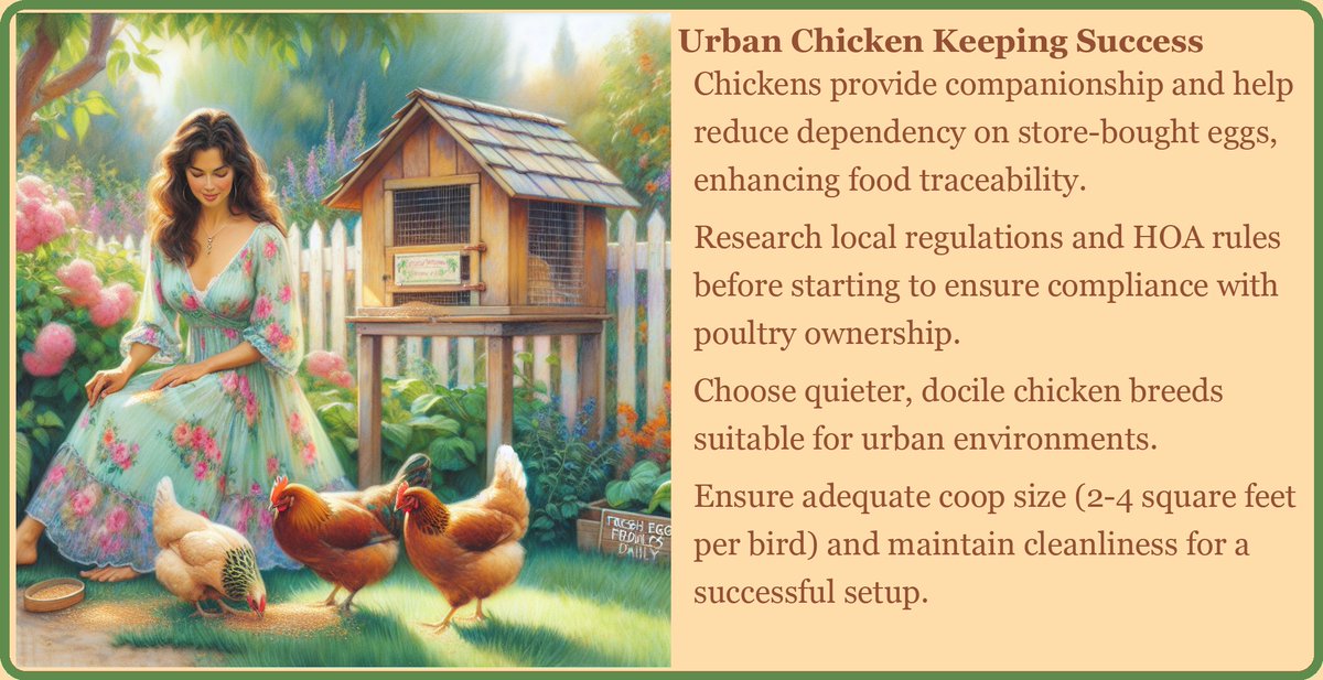 GreenPlanetYou's tweet photo. Embrace sustainable living and fresh eggs right in your backyard—start your urban chicken adventure today! 🐔🌱🥚 #greenliving #green #environment #ecofriendly #sustainability #greenchoices #greenlifestyle #UrbanHomesteading #SustainableLiving #EcoFriendly https://t.co/SNbGGBqUdk
