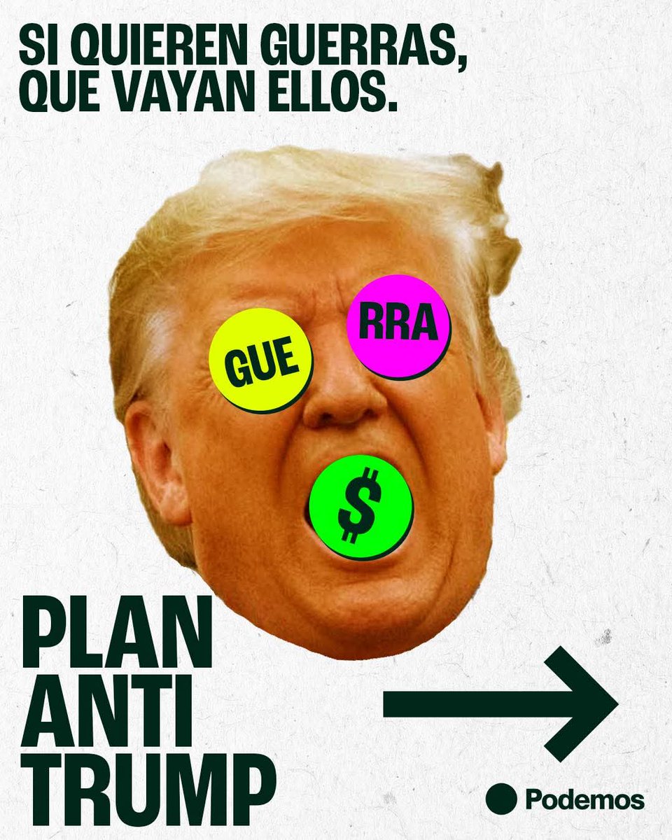 PodemBenicarlo's tweet photo. Este es el Plan Anti Trump para convertir a España en refugio, para que la clase trabajadora no pague las guerras.  #Trump #irán #OTAN #NoALaGuerra #Podemos #PlanAntiTrump https://t.co/D5TvUlrZO8