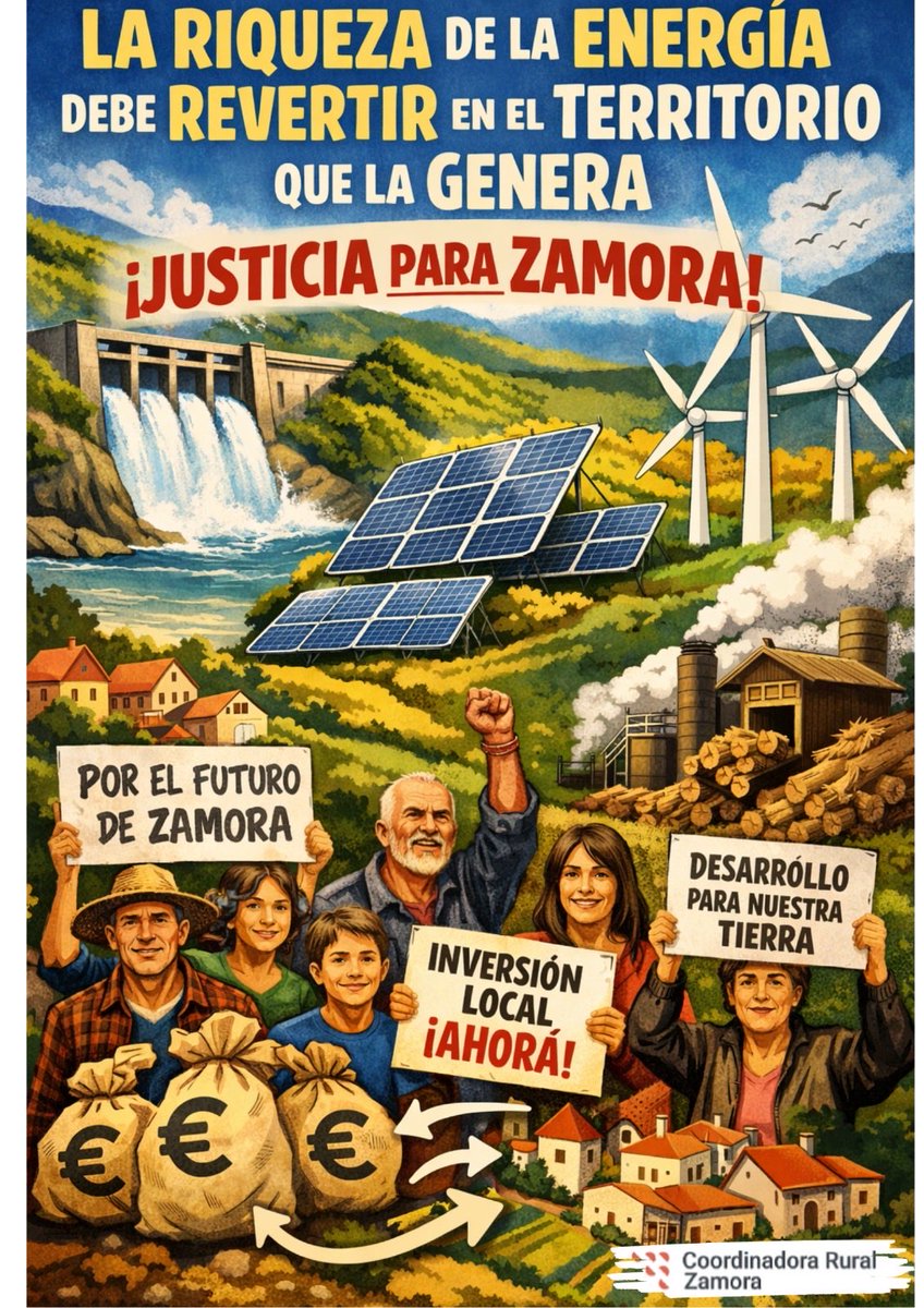 CoRuralZamora's tweet photo. ¿De qué sirve a la provincia de #Zamora ser productora neta de energía para otros territorios  mientras que año tras año nuestros jóvenes se tienen que ir por falta de oportunidades?

Este es el modelo que fomenta quien gobierna esta tierra

Ser una colonia energética despoblada https://t.co/uInovh1j3c