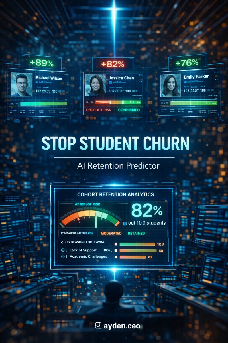 Most education providers track enrolments.

Few predict dropouts properly.

AI can now score enrolment probability and retention risk before revenue is lost.

Comment AI 

#EdTech #AIforEducation #Retention
