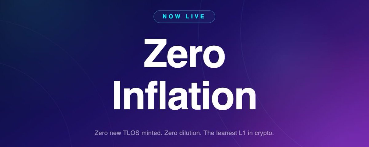 Telos Begins the Zero-Inflation Era