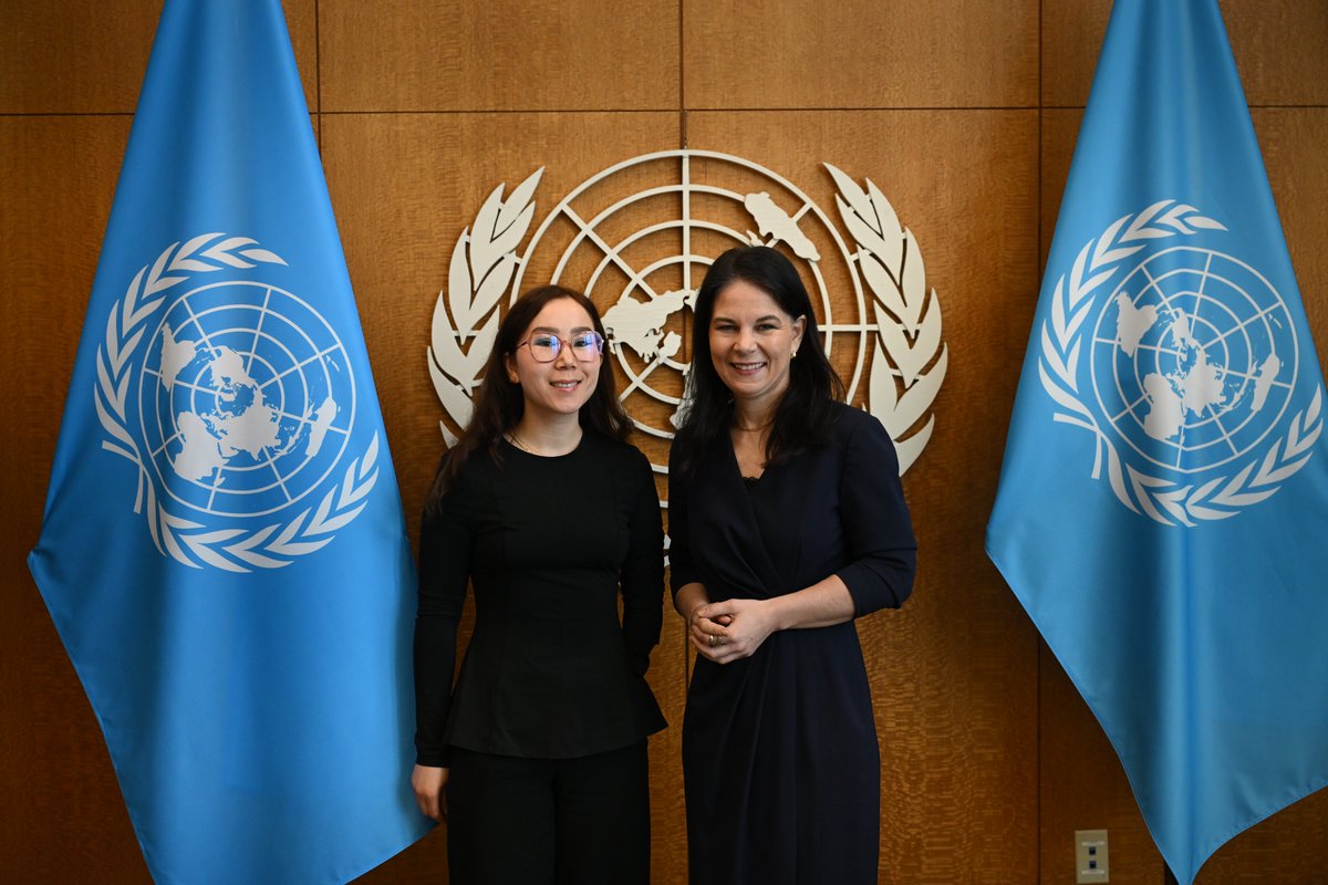 UN_PGA's tweet photo. Today, it was my honour to meet with Paralympian Zakia Khudadadi, Olympian and Founder of Women Leaders of Tomorrow Friba Rezayee, and Co-Chair of the Right to Learn Afghanistan Ottowa Najia Haneefi to discuss the fight for gender justice in Afghanistan and the use of sport to bring peace.