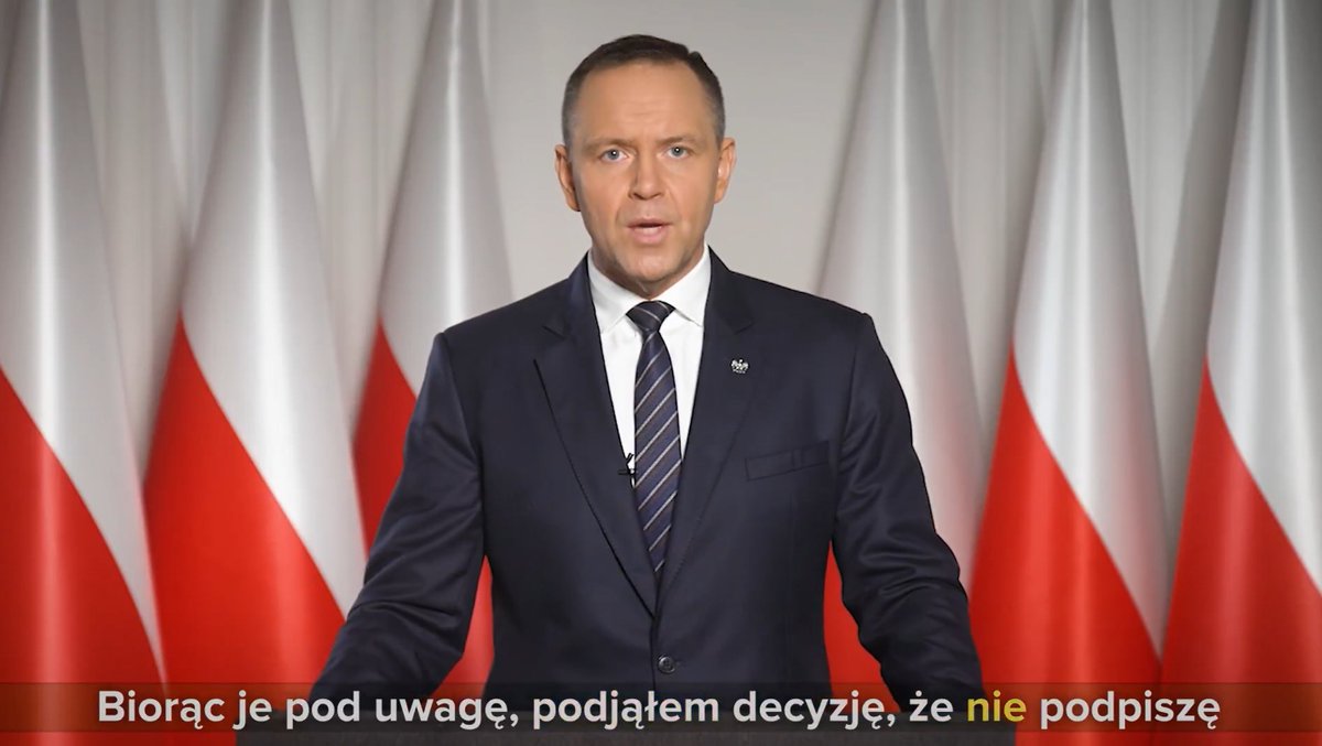 Prezydent Nawrocki ogłasza weto ustawy o SAFE. 

Polska miała wielu prezydentów prezentujących różne stronnictwa i przekonania. 

Jednak do dziś żadnego który jawnie uderzył w jej bezpieczeństwo - rzecz podwójnie bolesna i niezrozumiała w obecnej sytuacji geopolitycznej.