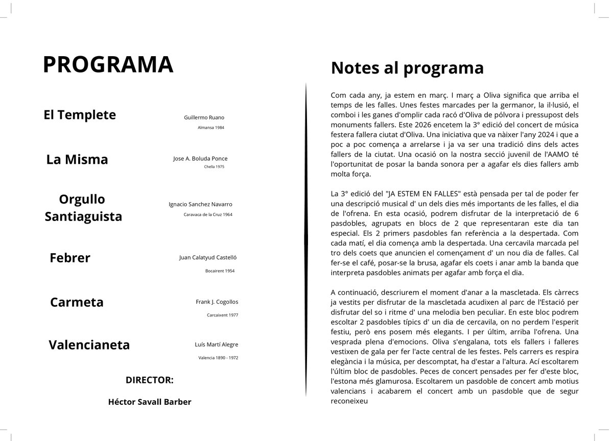 AAMO - Associació Artístico-Musical d'Oliva tweet media