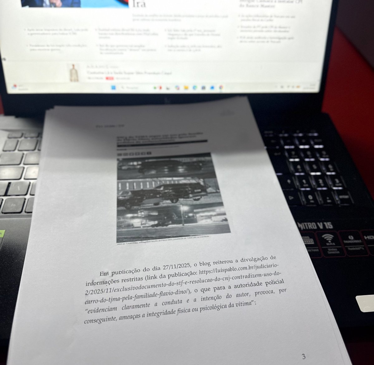 Na decisão em que determinou busca e apreensão contra um jornalista do Maranhão, Moraes diz que a autoridade policial considerou que as matérias sobre o suposto uso de carro oficial do TJ-MA por Flávio Dino provoca “ameaças a integridade física ou psicológica da vítima”.