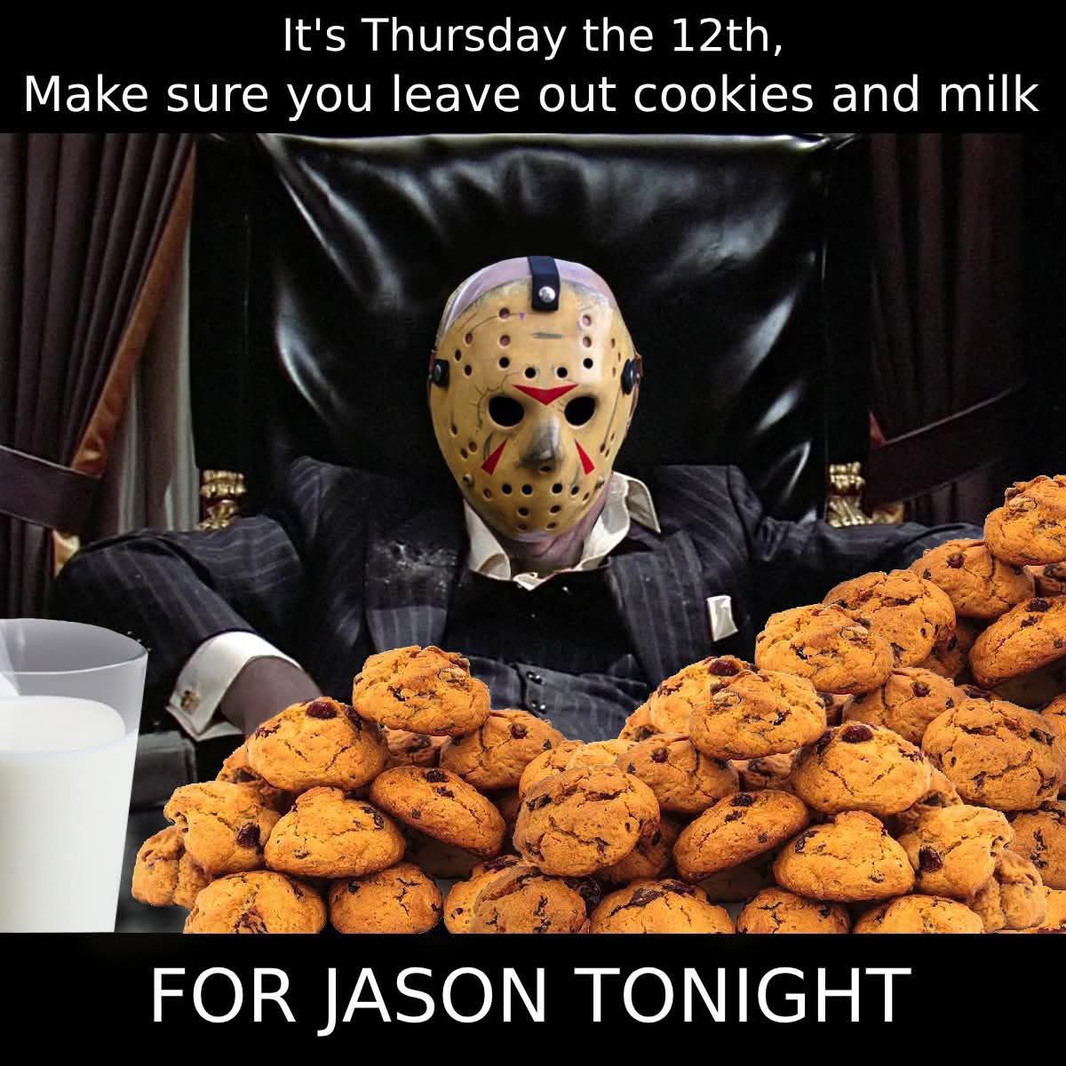#FridayThe13th #JasonVoorhees 🥛🍪