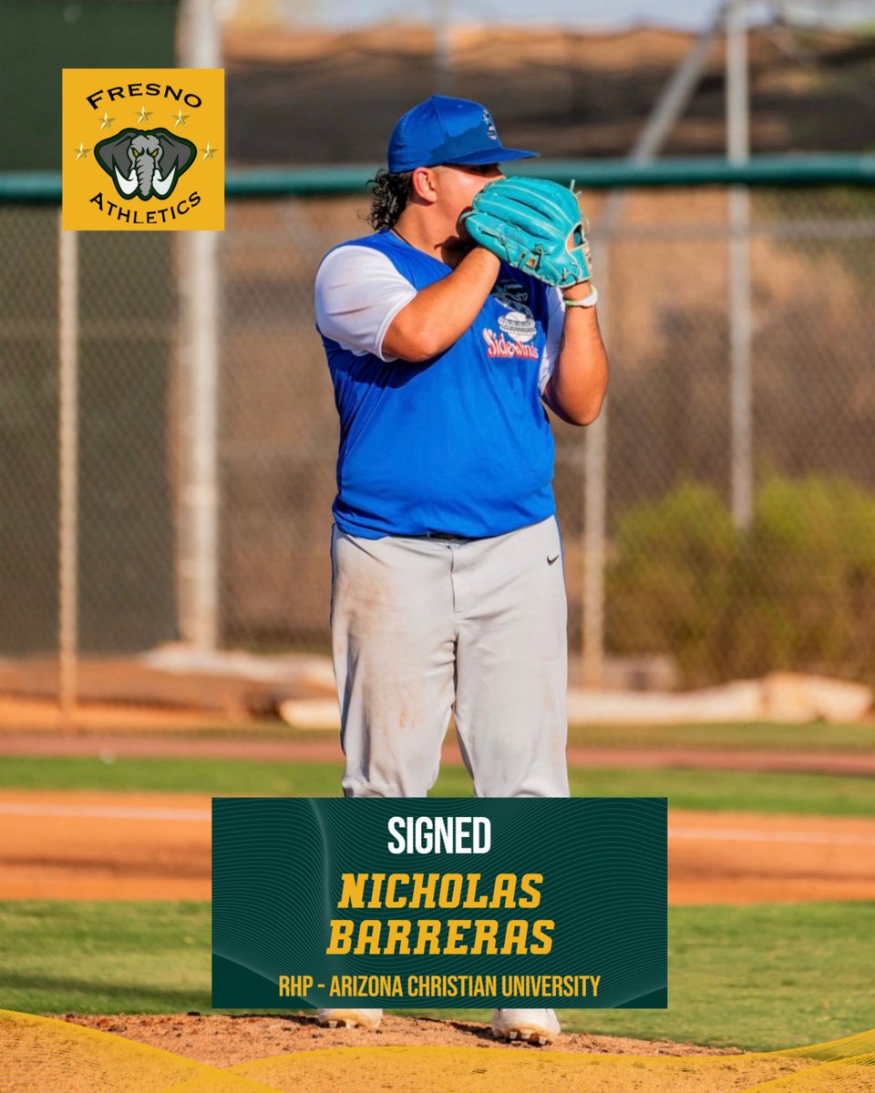 The Fresno A's are thrilled to officially welcome RHP Nicholas Barreras to our roster this year!

Nicholas comes to us from Arizona Christian University!