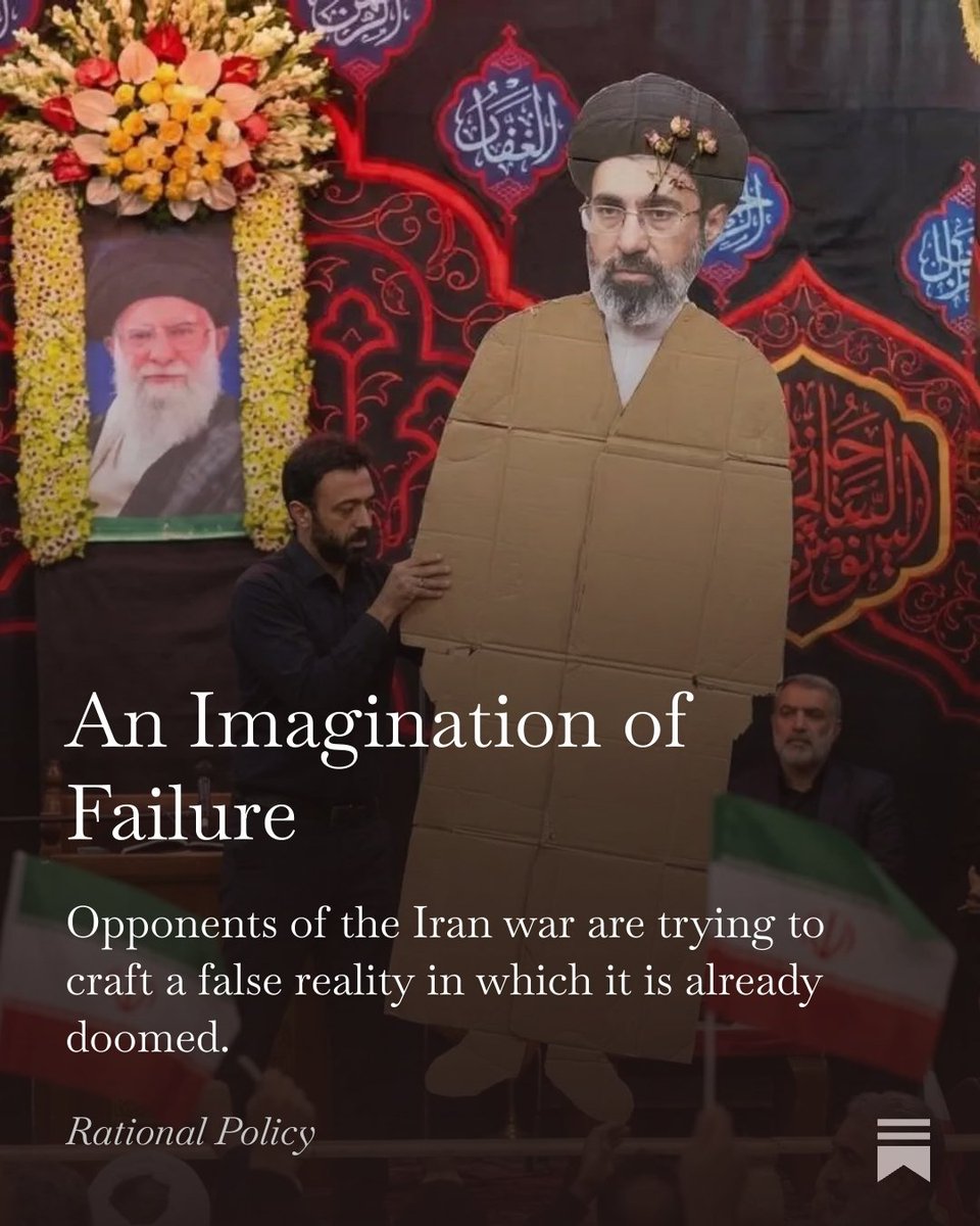 There has been a full-court press in media &amp; online to preemptively paint the war against the Iranian regime as a failure, despite the concrete successes so far. This predetermined narrative doesn't just obscure reality, it reverses it entirely.

My latest debunks this nonsense: