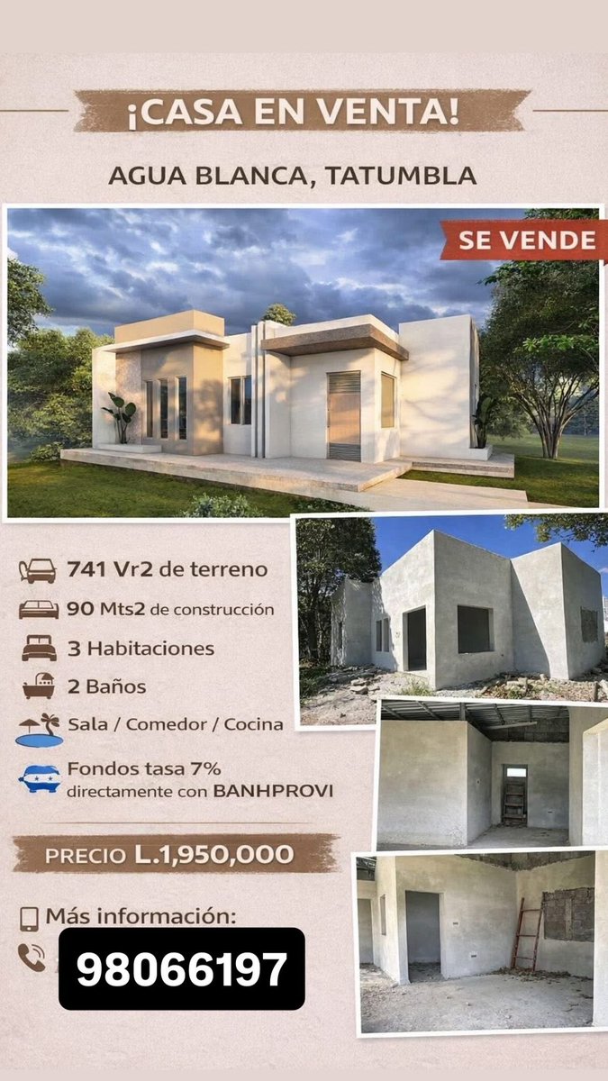 DulceEdrielle's tweet photo. 🏡 Casa en venta en Agua Blanca, Tatumbla https://t.co/VmtIbvUo2P