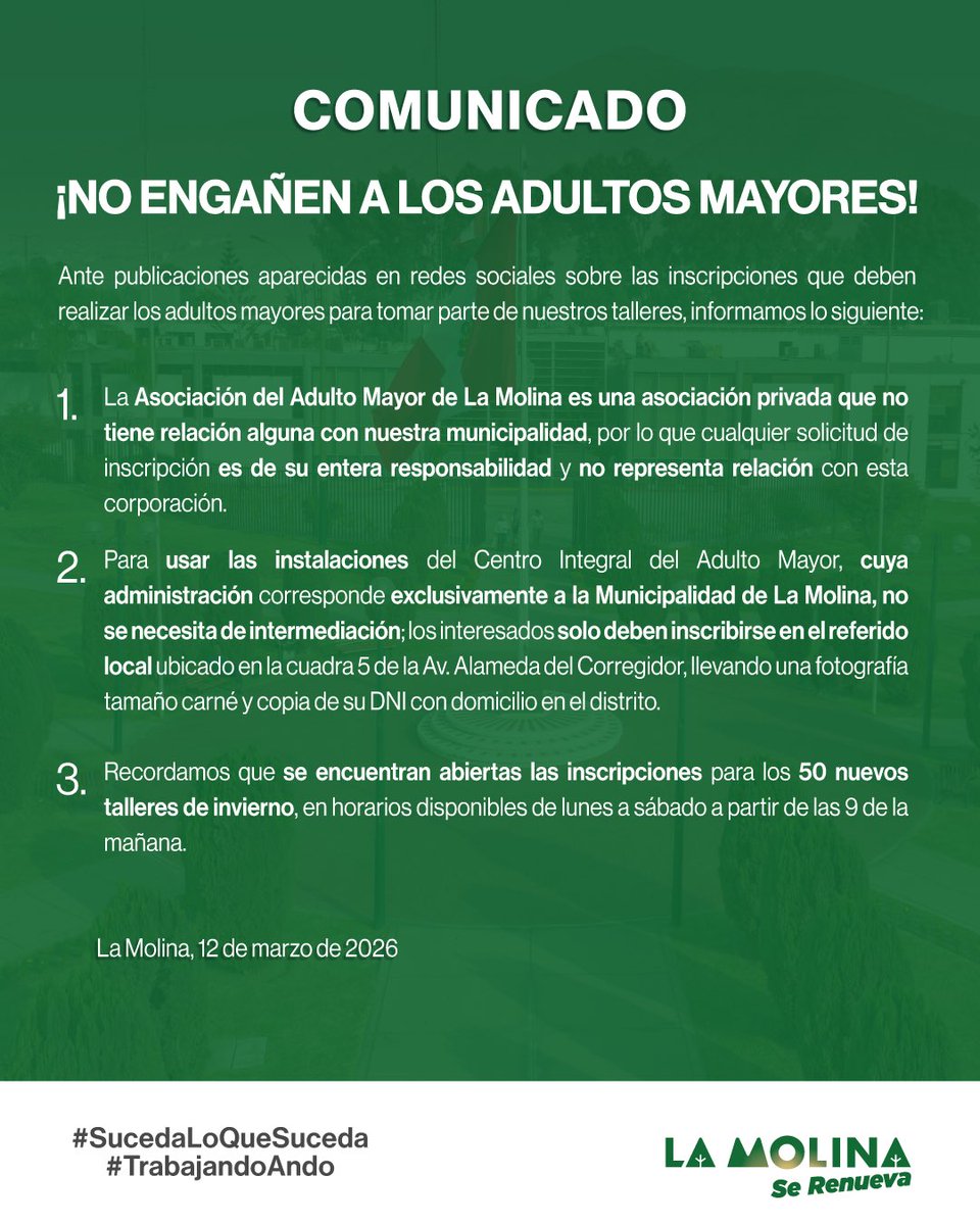 Municipalidad de La Molina tweet media