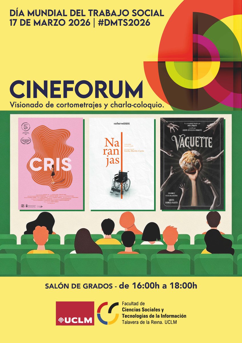 FacSoTI_UCLM's tweet photo. El 17 de marzo celebramos el Día Mundial del Trabajo Social en @facsoti_uclm. 🌍✨

Un espacio para reflexionar sobre los retos globales y el futuro de nuestra profesión. ¡No te quedes fuera!

👇 Inscríbete aquí: 🔗 https://t.co/UQ5AHIEPXl
#TrabajoSocial #UCLM #WorldSocialWorkDay https://t.co/wVFXfxk3Rx