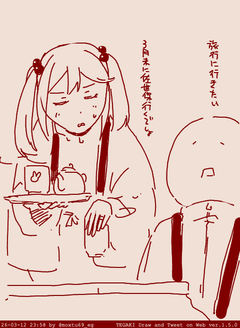 どこでもいい たびにいきたい #tegaki_dt 