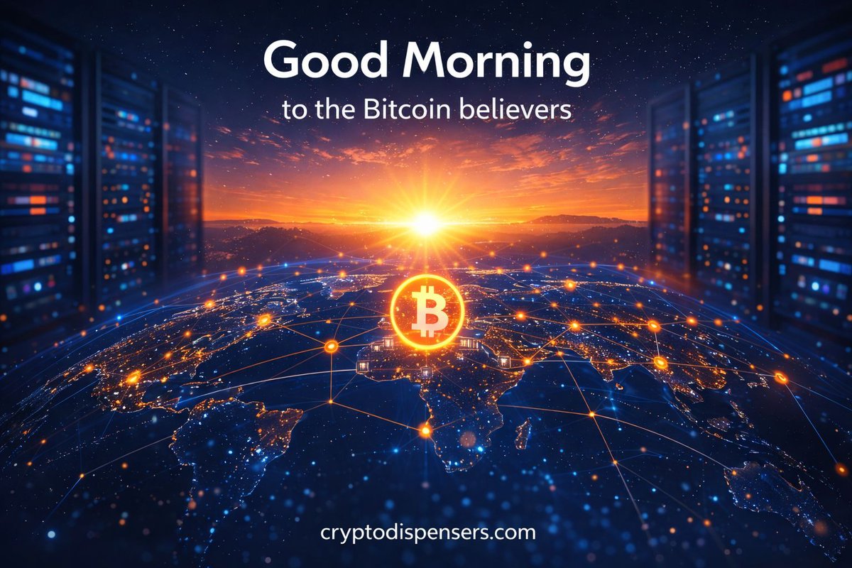 cryptodispenser's tweet photo. Morning to the Bitcoin believers☀️
Security didn’t blink overnight.
Neither did the protocol.
#BitcoinSecurity #CryptoTrust #BTCNetwork #Fintech https://t.co/ObRPzqsJoZ