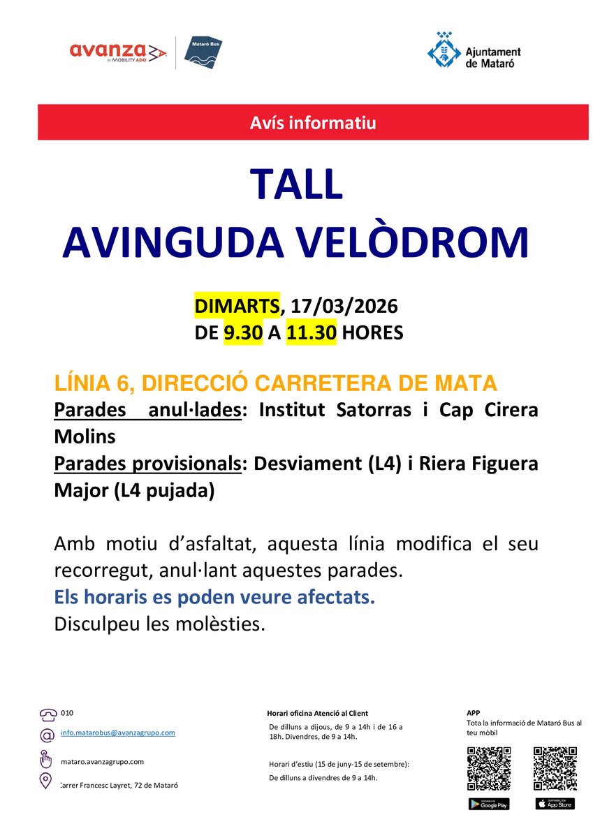 Transport urbà de Mataró | Mataró Bus tweet media