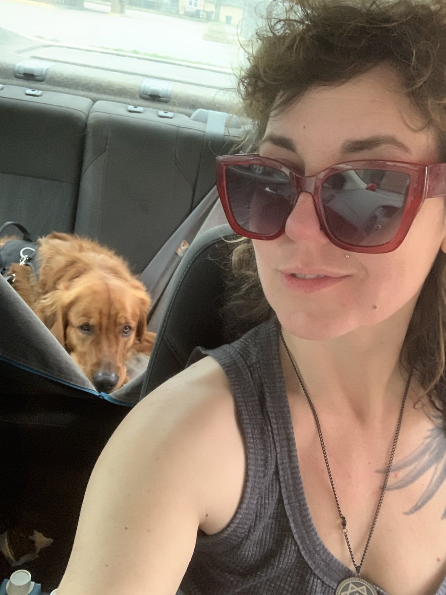 Blaze_Sov's tweet photo. Sup peeps! I’m in Kansas. The skies are vicious and beautiful. 

Madly, as you can see, is hardly phased, and my curls dig humidity. 🤘🏻

I hope all is well with you 🫀 https://t.co/WNv82lyfBx