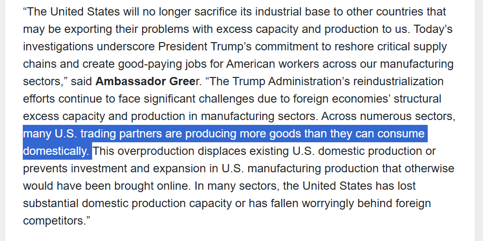 The Trump administration's position is that every country on Earth should be producing exactly as much of every item and commodity as it needs to consume?