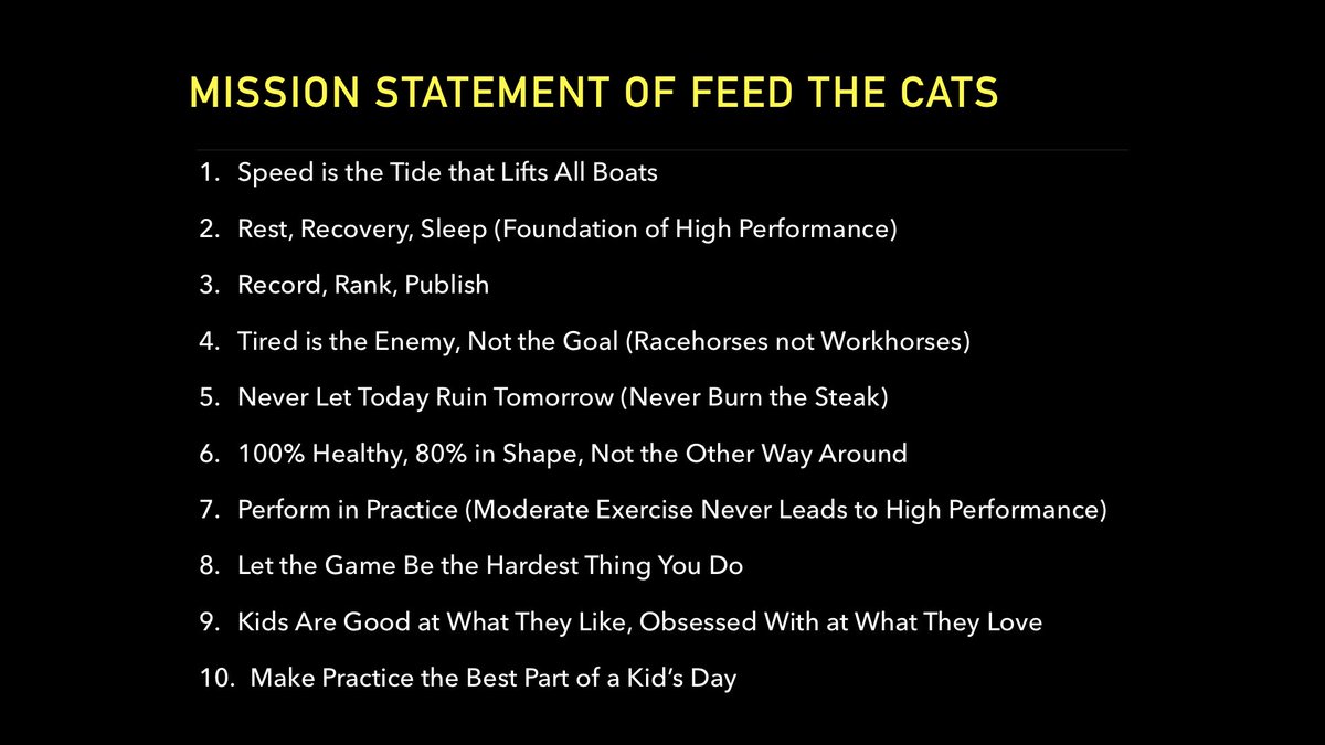 pntrack's tweet photo. “Normalize high outputs.”

One of the Ten Pillars of Feed the Cats ⤵️

#7 Perform in Practice (Moderate Exercise Never Leads to High Performance) https://t.co/rPnfc2m9Cx