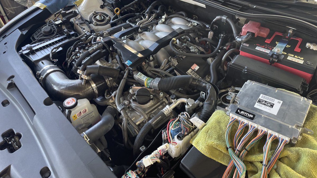 icode_toyota's tweet image. LEMS号のIS500のECUセッティング〜

先日販売開始したチタンの中間パイプを追加してGO‼️

結果は502ps／610Nm👍

500馬力もすごいけど、
トルクが600Nmを超えれたのは非常にうれしい😍

実際乗ってみるとタイヤとブレーキは交換しておかないと危ないです😱

#icode
#LEMS 
#IS500
#ECU