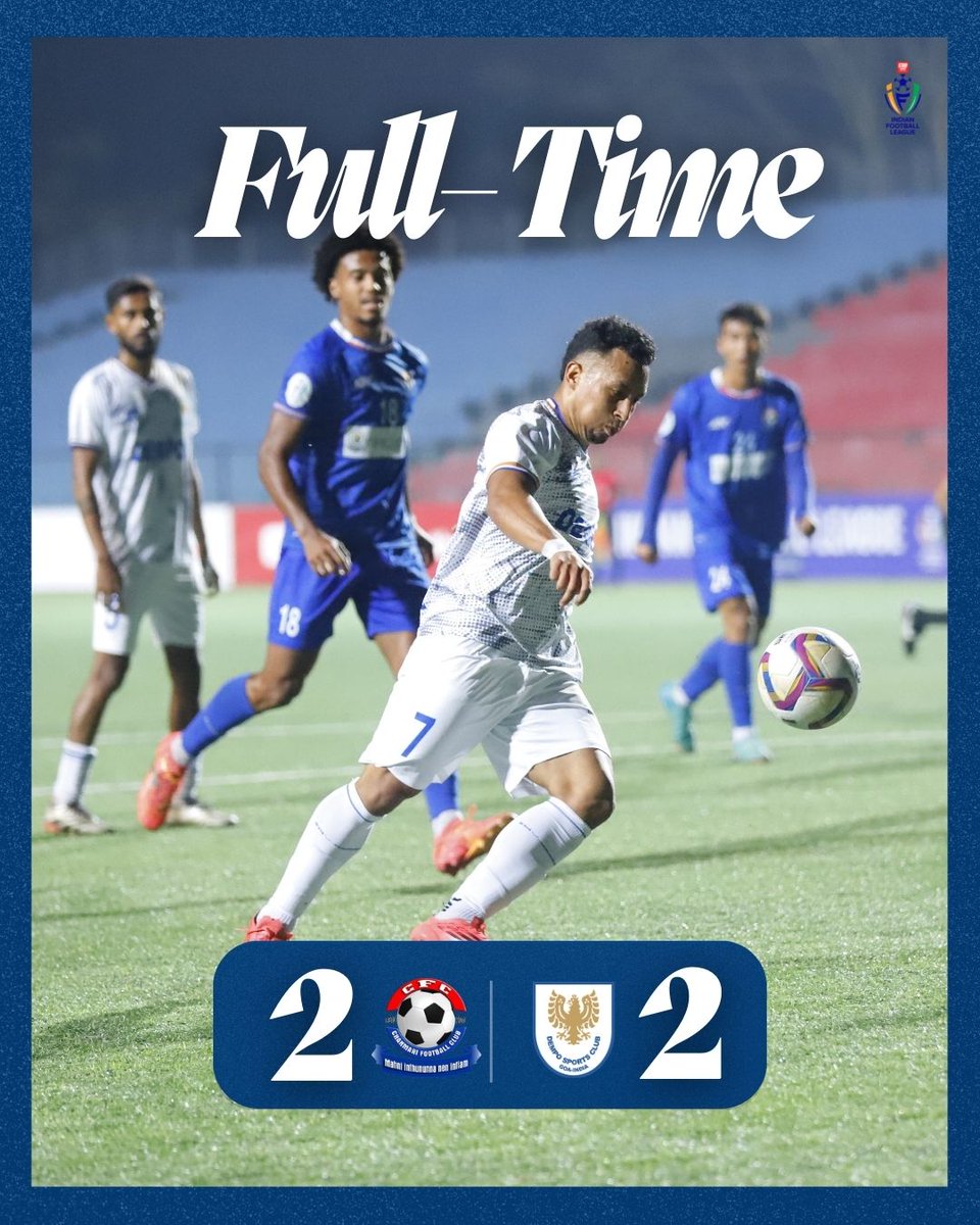 demposcofficial's tweet photo. All square at the final whistle. The Golden Eagles fight back and leave Aizawl with a point. Chanmari FC 2-2 Dempo SC. https://t.co/Uh6N3R40hd