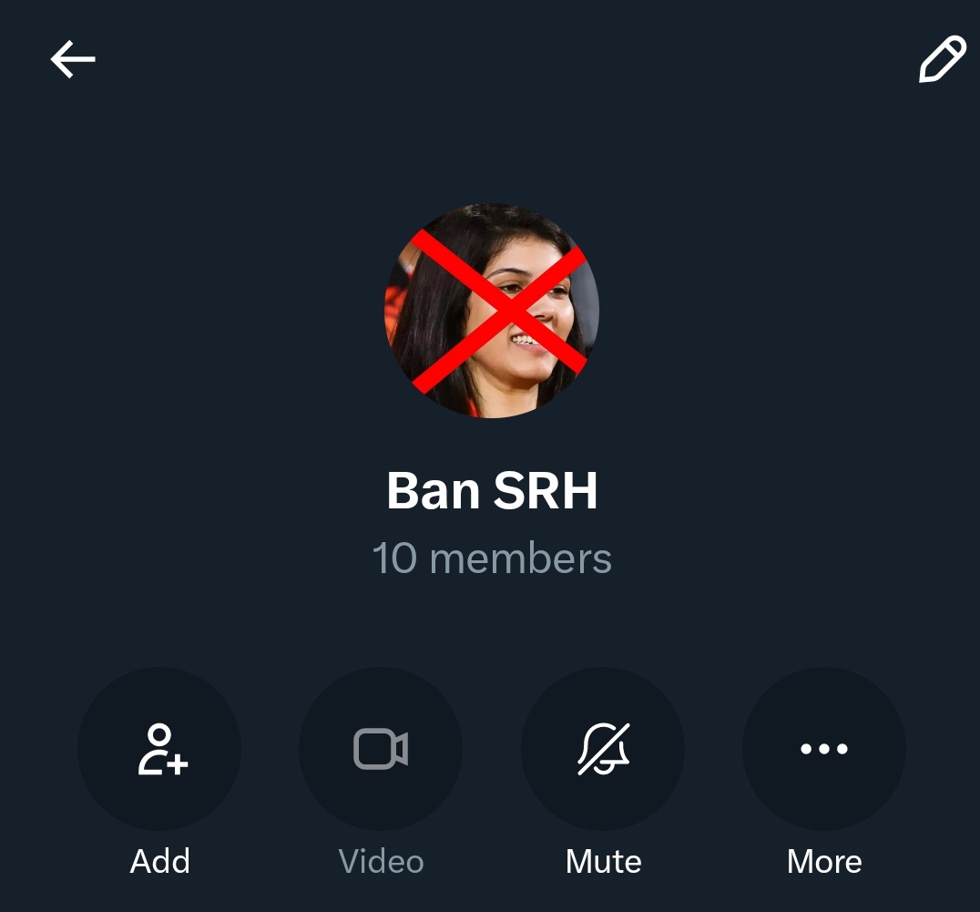 I want to add more members in this group, reply under this tweet  " Ban SRH " and follow me. I'll add you