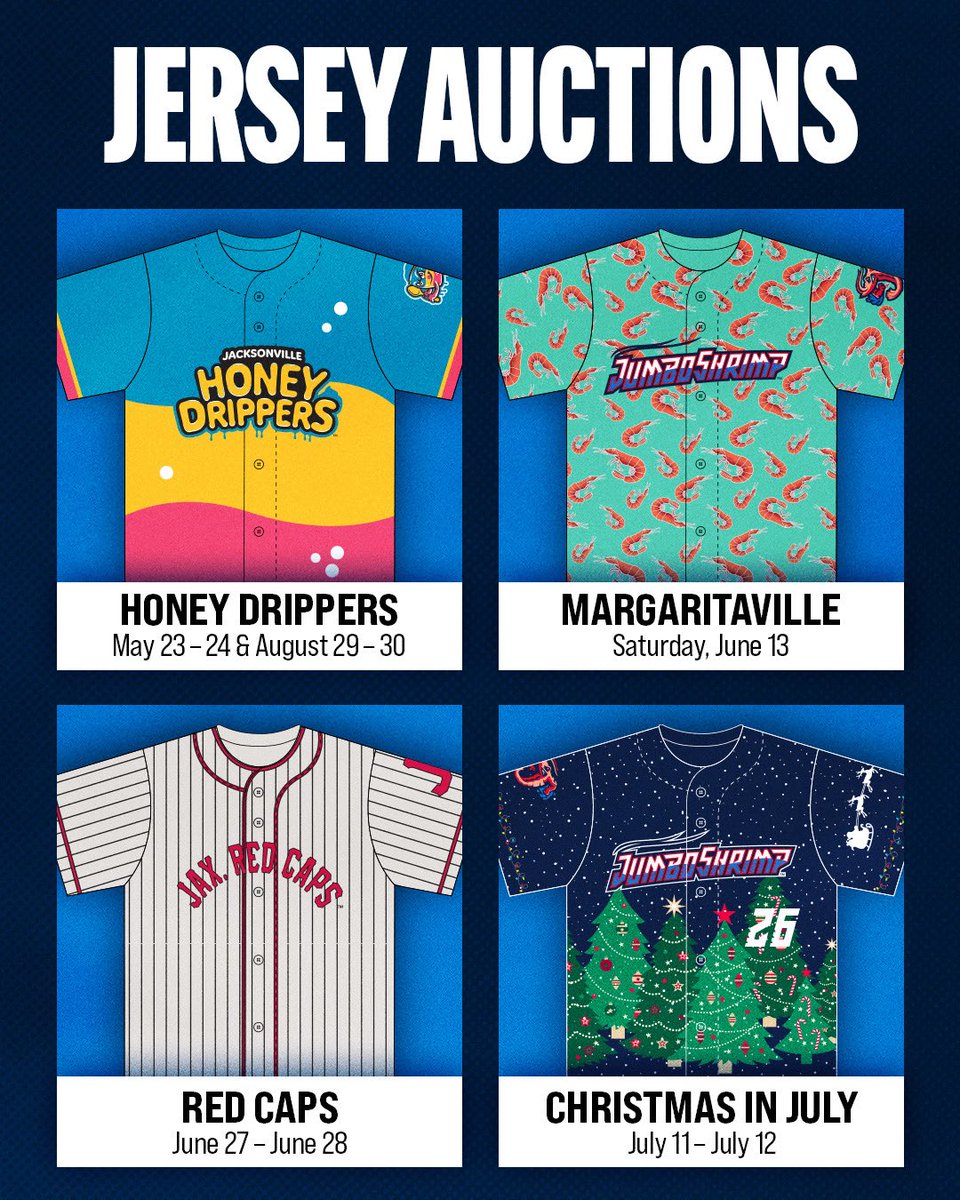 JaxShrimp's tweet photo. Single game tickets to all 75 home games are ON SALE NOW! Get tix at https://t.co/UNjzHdarzD
🎆🐶👕
Which promotion(s) are YOU looking forward to the most?
#ShrimplyTheBest #CrustaceanNation #JaxShrimp https://t.co/bZ91PapYwD