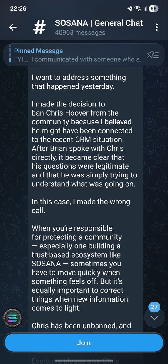 CryptoRugMunch's tweet photo. To be clear: the narrative being pushed by the $Sosana team is a total fabrication.

My team uncovered the truth through a detailed investigation into both their token mechanics and the individuals behind them. We identified a plant, Peter, aka "Mr. Live" (likely Peter Ohanyan), a known associate of these frauds.

For five months, he used his "whale" status to infiltrate and meddle in our community. He acted as a booster, likely at the direction of their team, an association he essentially confirmed by claiming the founder is his "best friend."

Honestly, we were just observing his patterns at first, keeping an eye on the suspicious behavior of their team within our own token. But it became too much when they began targeting our developers after I rebuffed their team. That was the line. When they started harassing my people and interfering with our ecosystem, we decided it was time to move. We took action and called them out when they least expected it.

Reverse Uno.

More coming soon in a full report. Don’t believe their lies.