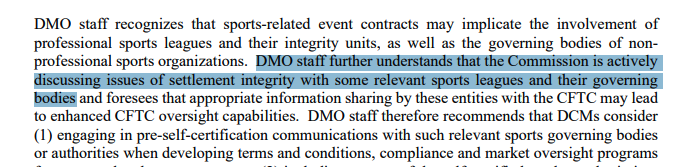 New CFTC prediction markets advisory just dropped.

cftc.gov/PressRoom/Pres…

The Commission is in active discussions with sports leagues, per the memo. That doesn't sound good for state-regulated sportsbooks.