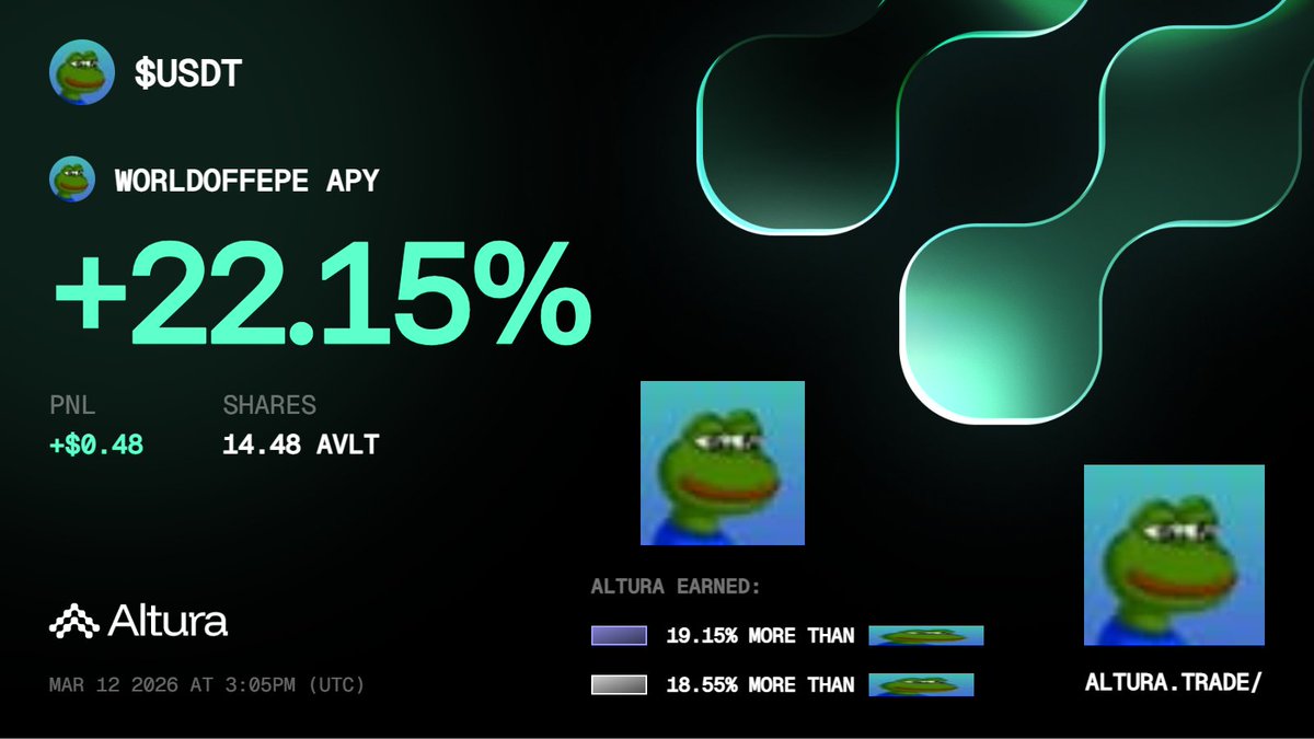 WorldofFEPE's tweet photo. Just grabbed my PnL card from @alturax

Yields haven't missed once 🦉 https://t.co/hoDy3mE5cB