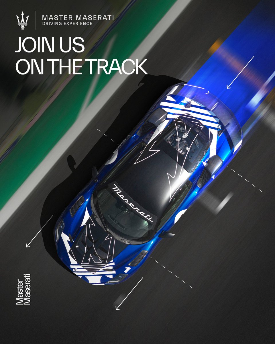 MaseratiCorse's tweet photo. The soul of Italian performance is meant to be felt. Master Maserati is your invitation to the only place to truly understand the visceral power of the Trident: on the track.
Book your seat: https://t.co/TPoDxzUlKC
#MasterMaserati #Maserati #RacingIsLife #motorsport https://t.co/VTn5qSxZHo