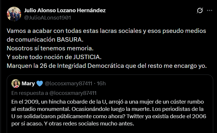 Bicentenario_p's tweet photo. YA sabemos por quien NO votar
¿Integridad Democrática es de #WolfgangGrozo no?
interesante que lleve a este impresentable como candidato https://t.co/9cAbEHvCWN