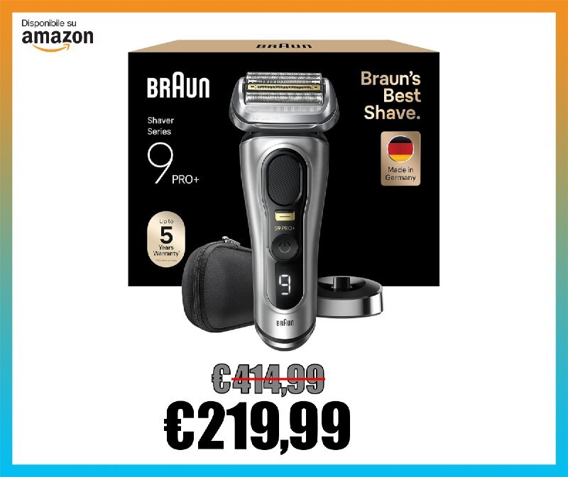 Ultimissima1's tweet photo. 🧴 Braun Series 9 PRO +, Rasoio Elettrico Barba, Regolabarba Uomo, Rifinitore di precisione, Custodia da Viaggio in tess... https://t.co/d5FEa4Mehv https://t.co/NYUj5NhPRv 

🧴 Braun Series 9 PRO +, Rasoio Elettrico Barba, Regolabarba Uomo, Rifinitore di… https://t.co/xv99m2hvJ4 https://t.co/GwvFl8Cik9