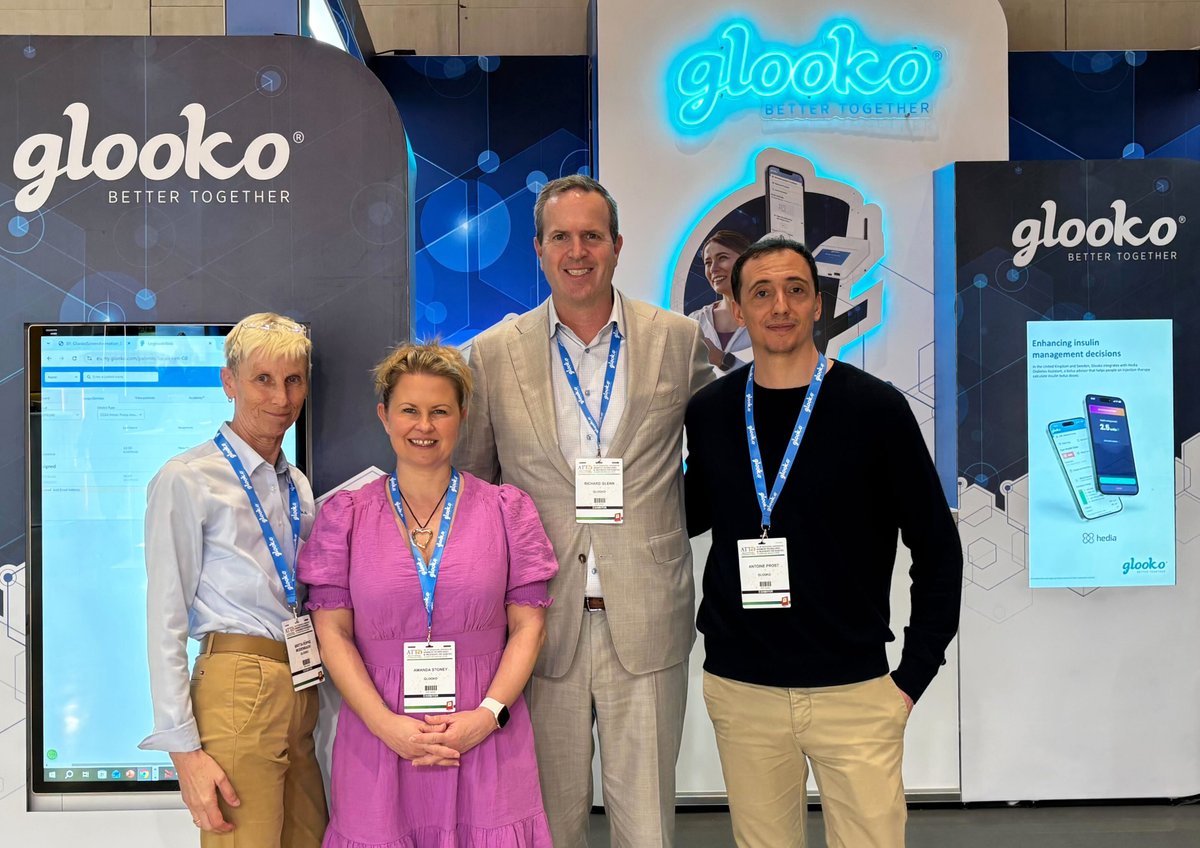 GlookoInc's tweet photo. #TeamGlooko is thrilled to be at @ATTDconf's #ATTD2026! Whether you’re looking to reduce inpatient glycemic risk or manage a large #diabetes patient population in a clinic, find out the enterprise-wide benefits of #Glooko at booth 10: https://t.co/qV3k1kkD5R #BetterTogether https://t.co/olADxdnxqh