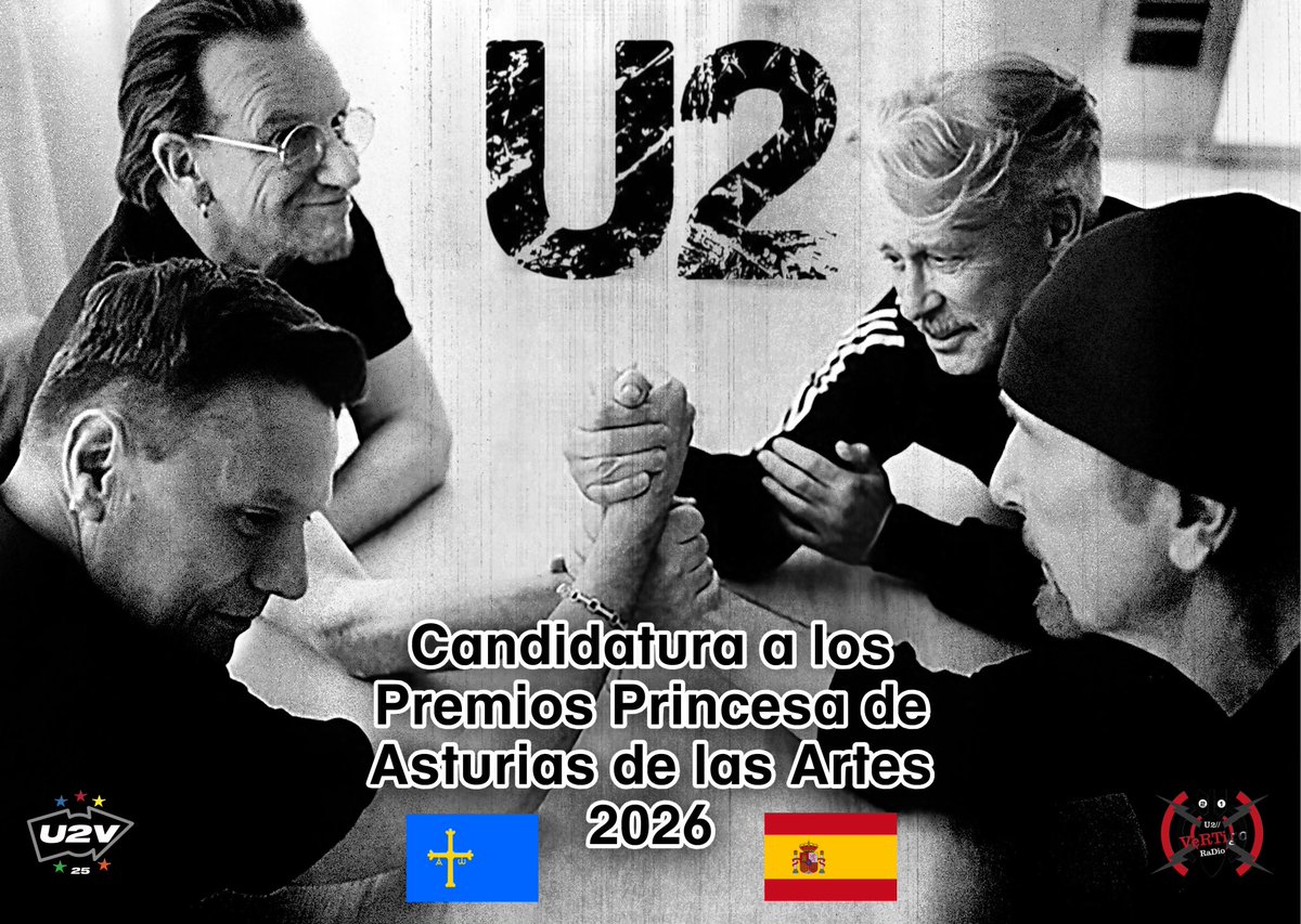 U2Valencia's tweet image. Únete a esta iniciativa y firma para la Candidatura de U2 para los Premios Princesa de Asturias 2026! 
El plazo para la firma finaliza el 24 de Marzo!! 

Web para la firma: u2asturias2026.netlify.app

#U2 #PremiosPrincesaDeAsturias