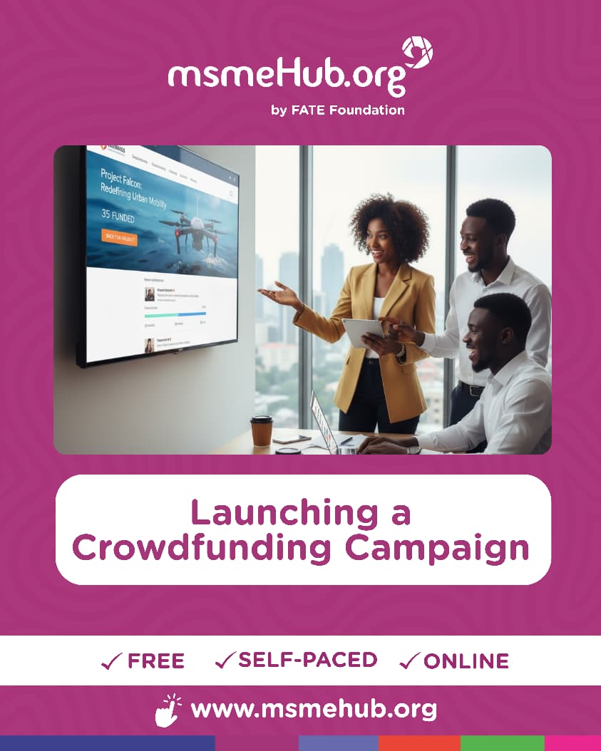 Want to raise funds for your business or idea while building trust and community?

Our FREE self-paced course, Launching a Crowdfunding Campaign, will show you how to plan, launch, and manage a successful campaign.

Enroll now 👇
🔗 course.msmehub.org/courses/launch…

#msmeHub