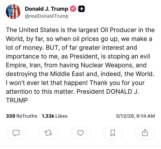 Bragging about oil profits while families are choosing between a full tank and a full fridge is the most "let them eat cake" moment in modern history.