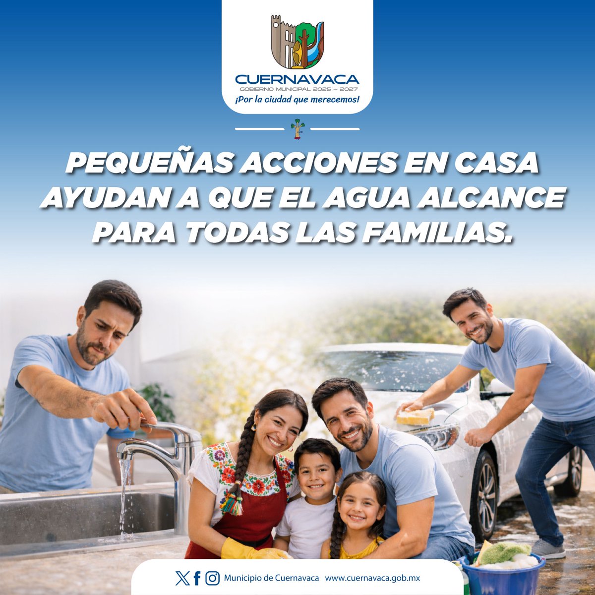 24_morelos's tweet photo. ¡CADA GOTA CUENTA! TEMPORADA DE ESTIAJE ESTÁ POR COMENZAR 

El @CuernavacaGob te da algunas #recomendaciones para afrontar la temporada de #estiaje en el municipio. 

- Revisa que tus llaves y tuberías no tengan #fugas. 
- Lava tu automóvil con #cubeta, no con manguera 
- Al lavar los trastes, primero enjabona y después enjuaga para evitar desperdicio.