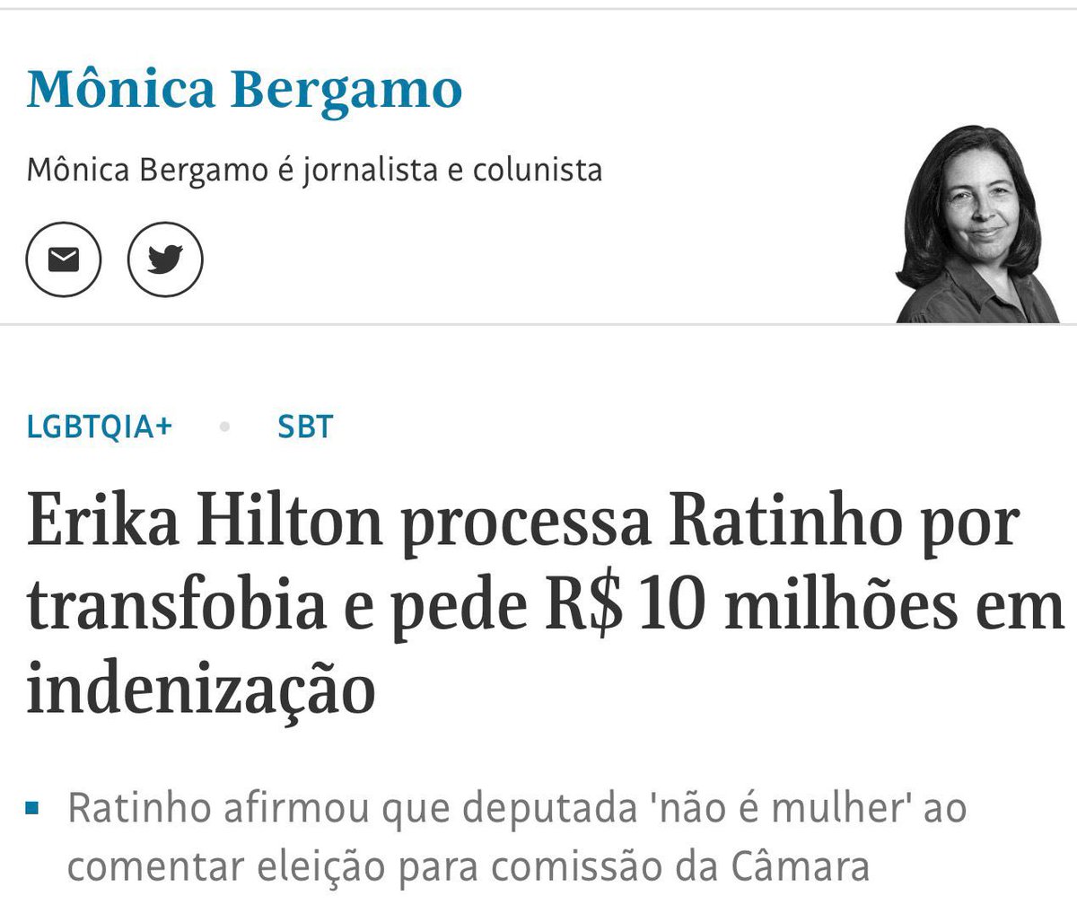 Então, discordar ou não aceitar que uma pessoa biologicamente do sexo masculino presida uma Comissão que trata de direitos da mulher é motivo de processo?