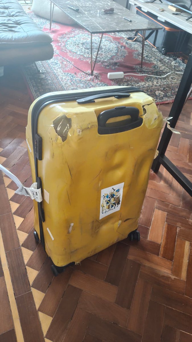 SirDukelawson's tweet photo. @royalairmaroc  is trying to ignore and not replace or compensate for their absolute disregard to my luggage 
The giant holes and the wheel ripped off
(it is a crash luggage which is designed with the surface bumps) #badservice #skippingonthebill #takeresponsibility https://t.co/KmyeJSiBVF