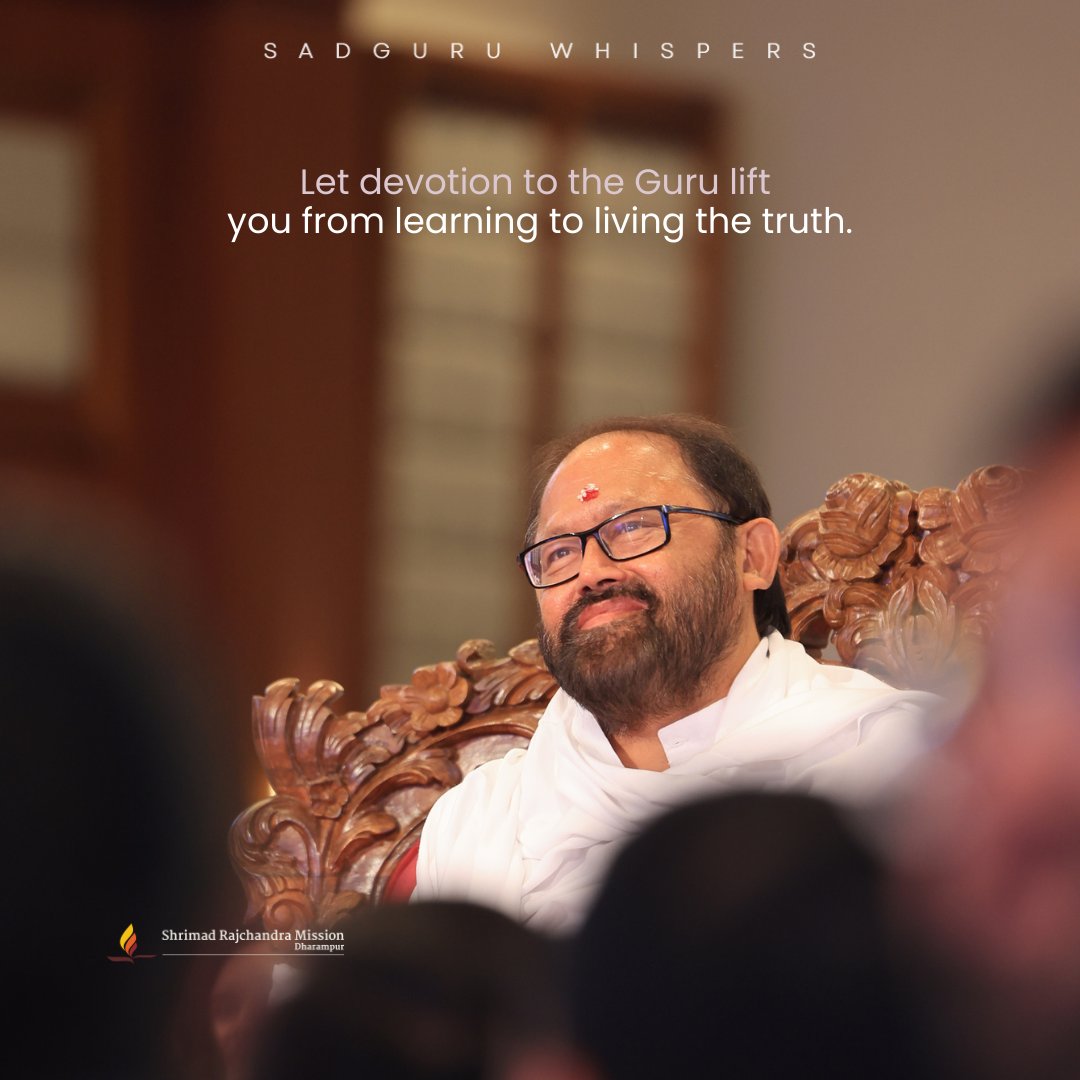 SRMDharampur's tweet photo. Let devotion to the Guru lift you from learning to living the truth.
#SadguruWhispers #Quotes #QOTD #Devotion #EnlightenedMaster #Grace #Surrender https://t.co/WgVmscBtnP