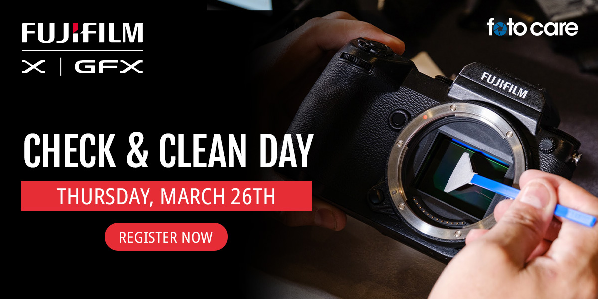 FotoCare's tweet photo. Spring is almost here. Bring your FUJIFILM camera to the Check &amp; Clean Day at @FotoCare  for a complimentary check and sensor cleaning by a certified technician.

Thursday, March 26 from 10 AM to 2 PM. Limited appointments so register early. https://t.co/chNvrkkFBr
@FujifilmX_US https://t.co/umsfdVyjqA