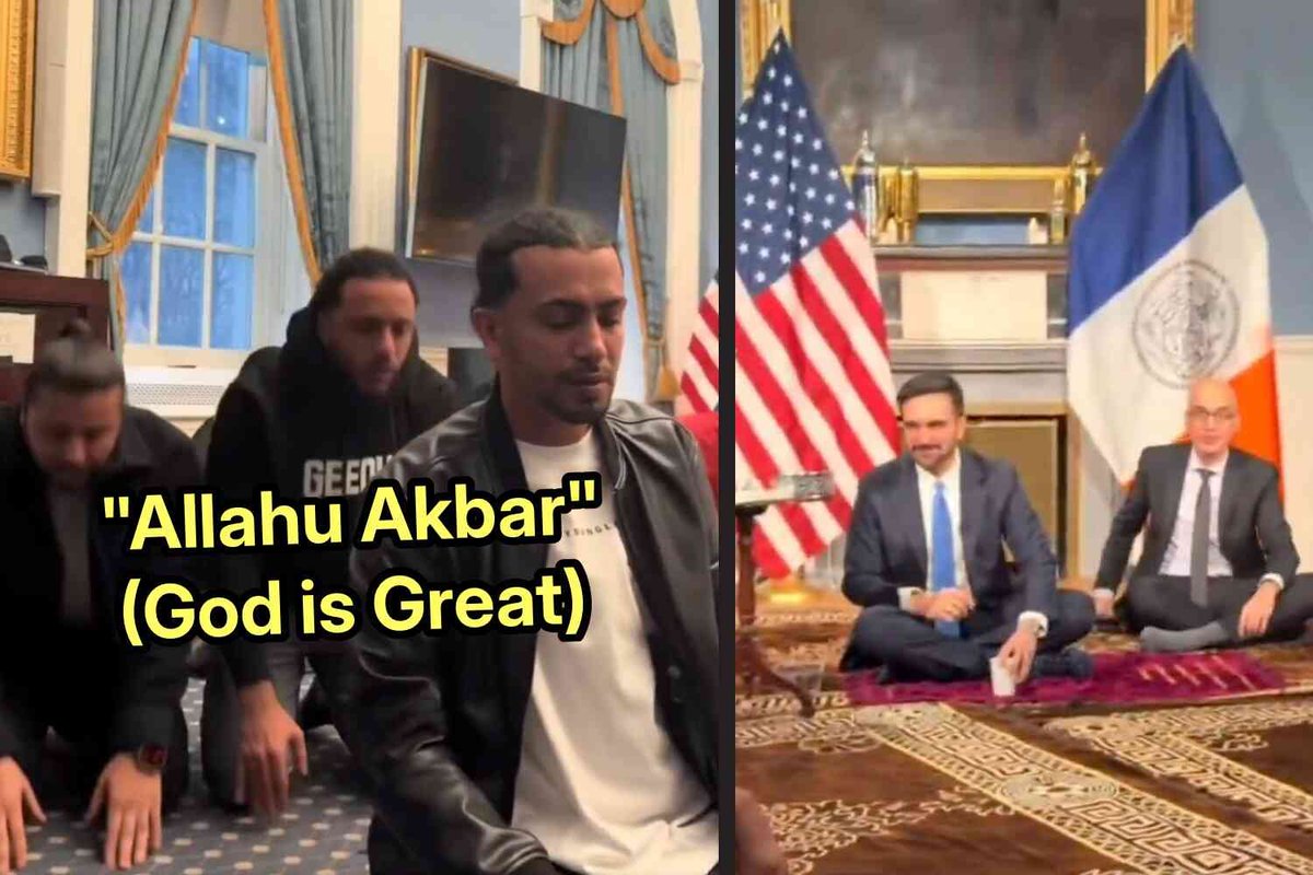 Those upset about Pete Hegseth's voluntary prayer meetings don't seem angry about the Islamic ceremony held in New York City Hall 🤔 notthebee.com/t3c7a