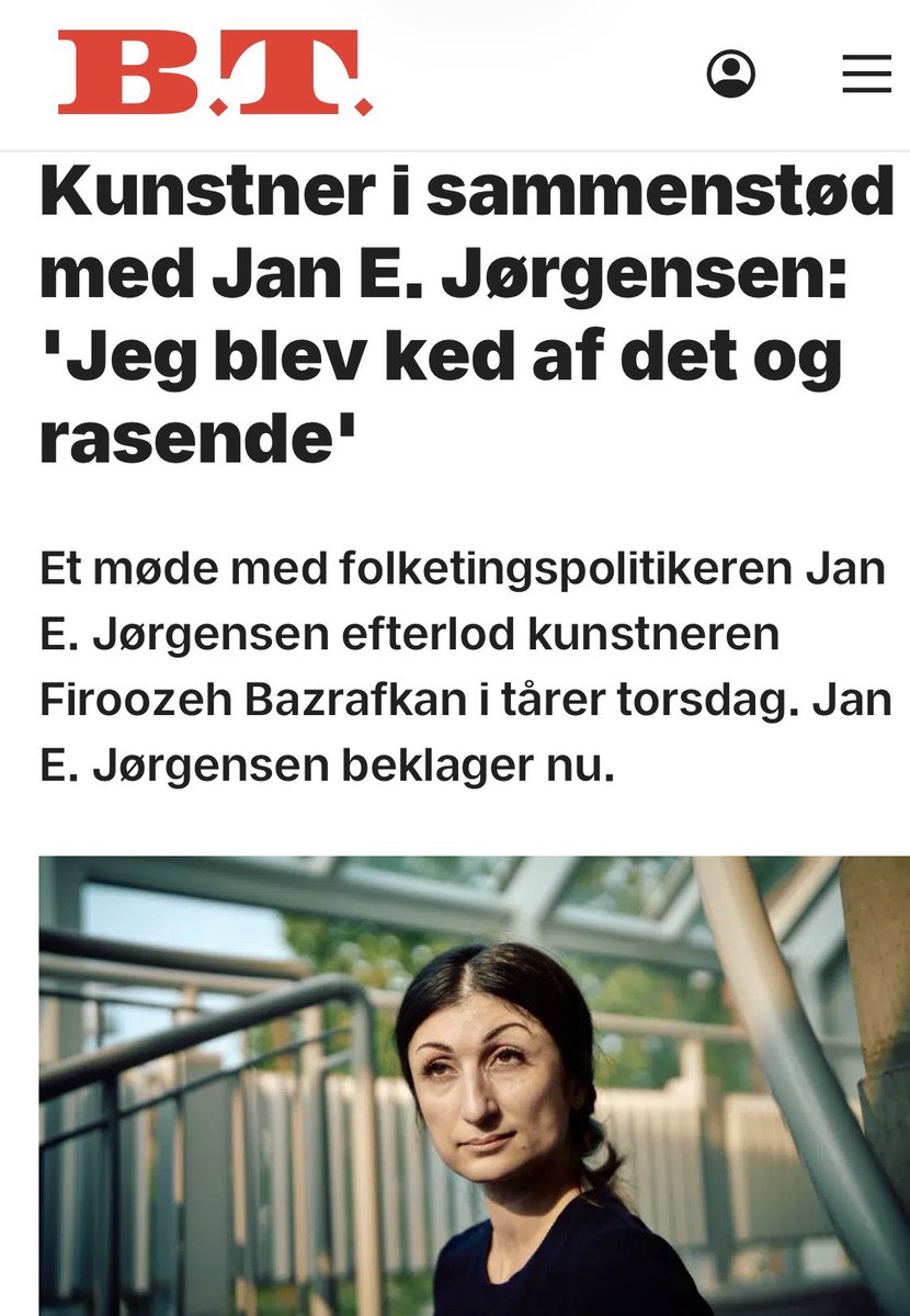 Jeg står med og lige bagved altid modige <a href="/FiroozehBazraf2/">Firoozeh Bazrafkan 👑</a>  ❤️

For vi havde også en grænseoverskridende oplevelse med ham i det offentlige rum for få måneder, som beskrives aller bedst her (nederst) 👇🏻