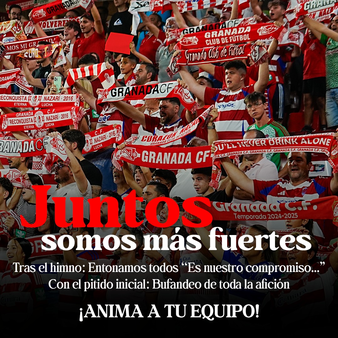GranadaCF's tweet photo. 🧣 Granadinistas, tenemos bufandeo para el #GranadaAndorra

Este domingo, tras el himno, entonemos “Es nuestro compromiso…” al unísono ❤️🤍

🏟️ ¡Hagamos una caldera en Los Cármenes!