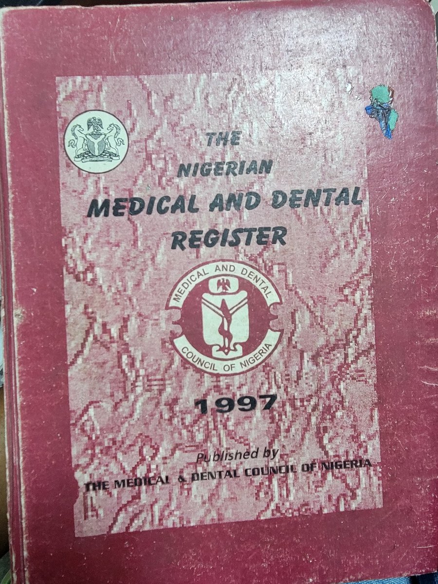 afeezet's tweet photo. Dr's in the house, see what I found. 
MEDICAL AND DENTAL REGISTER 
when computer was limited, MDCN compiled register and published, but now we have nothing 
Lemme show you how robust that register is https://t.co/dgIKjk4dwO